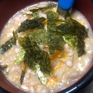 豚角煮丼の残りで♪卵雑炊